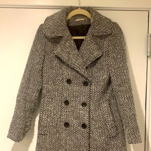 Noshua Black and white checker winter peacoat